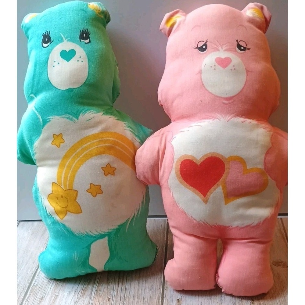 Vintage Care Bears Cut and Sew Plush Toys Pair Of 1980'S Pillow Kid's Toys